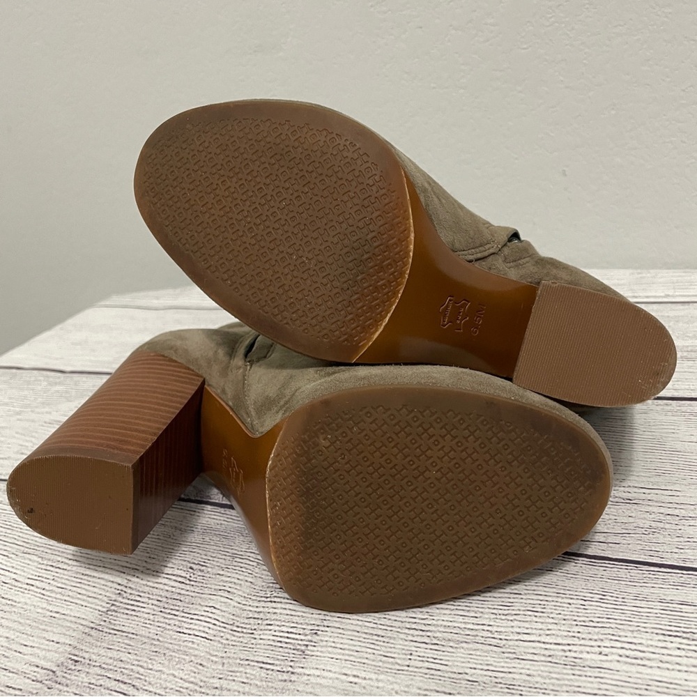 Tory Burch Fulton Booties Boot Ankle Suede Leather Stacked Block Heel Womens 6.5 - Picture 12 of 14